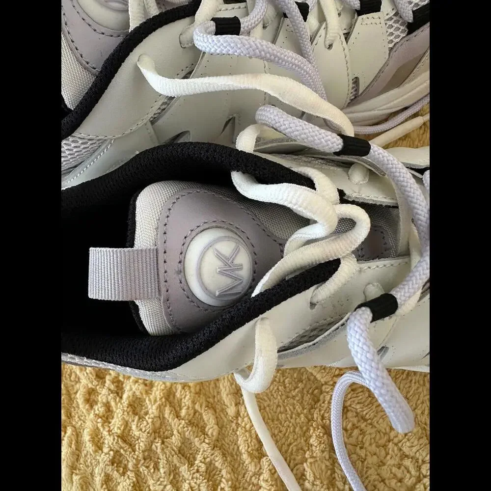 Michael Kors Women High Top Wedge Sneakers Shoes White/Silver/Lavender Sz 8.5M - Picture 4 of 6